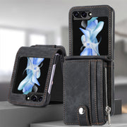Custodia portafoglio in PU con cerniera per Galaxy Z Flip5