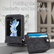 Custodia portafoglio in PU con cerniera per Galaxy Z Flip5
