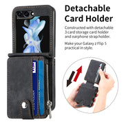 Custodia portafoglio in PU con cerniera per Galaxy Z Flip5