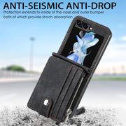 Custodia portafoglio in PU con cerniera per Galaxy Z Flip5