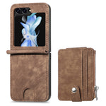 Custodia portafoglio in PU con cerniera per Galaxy Z Flip5