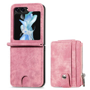 Custodia portafoglio in PU con cerniera per Galaxy Z Flip5