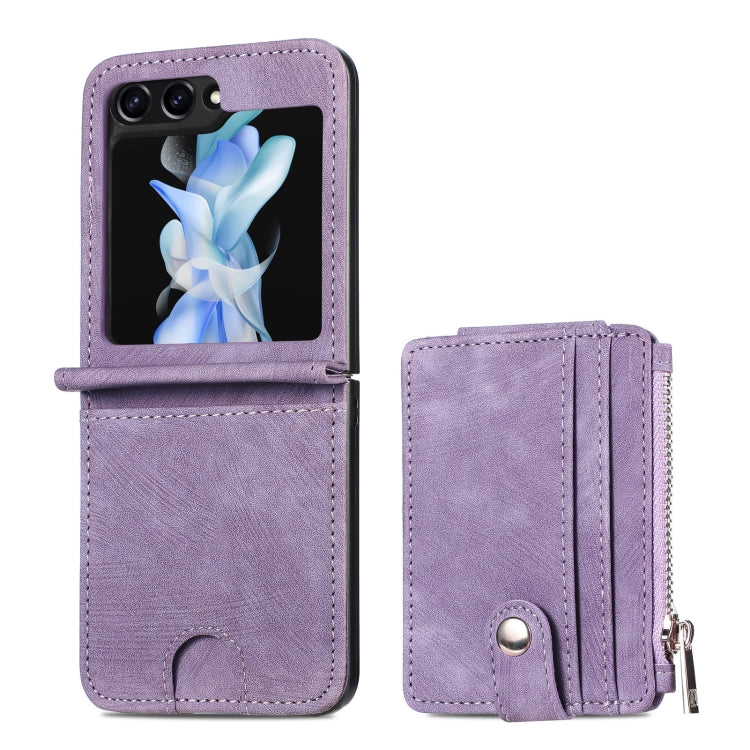 Custodia portafoglio in PU con cerniera per Galaxy Z Flip5