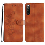 Custodia per telefono in pelle con motivo a farfalla in rilievo, For Sony Xperia 10 V, For Sony Xperia 10 IV, For Sony Xperia L4, For Sony Xperia 5