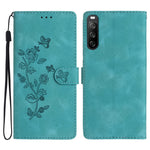 Custodia per telefono in pelle con motivo a farfalla in rilievo, For Sony Xperia 10 V, For Sony Xperia 10 IV, For Sony Xperia L4, For Sony Xperia 5