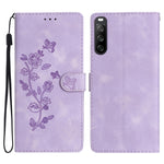 Custodia per telefono in pelle con motivo a farfalla in rilievo, For Sony Xperia 10 V, For Sony Xperia 10 IV, For Sony Xperia L4, For Sony Xperia 5