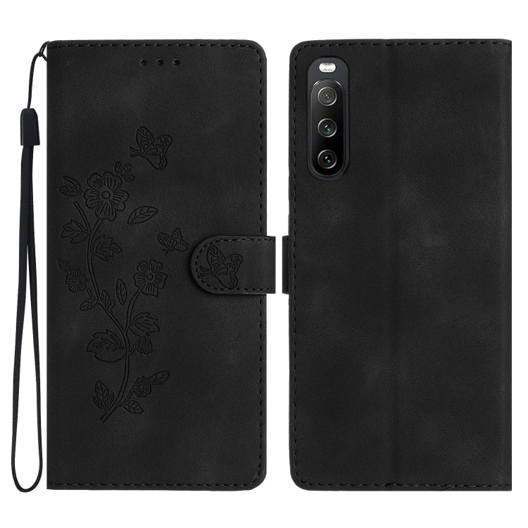 Custodia per telefono in pelle con motivo a farfalla in rilievo, For Sony Xperia 10 V, For Sony Xperia 10 IV, For Sony Xperia L4, For Sony Xperia 5