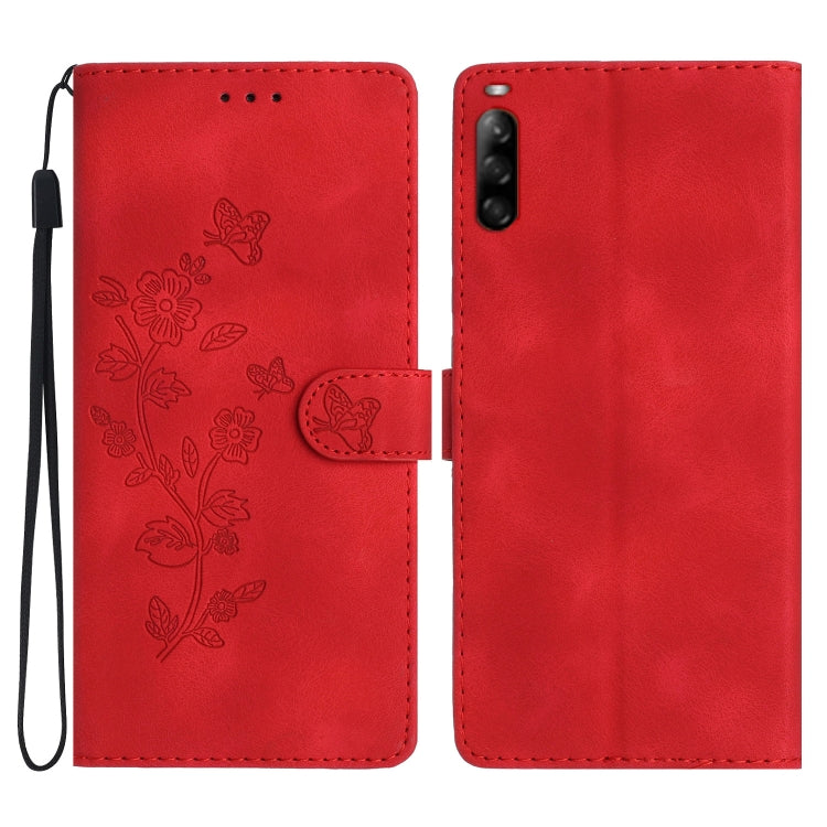 Custodia per telefono in pelle con motivo a farfalla in rilievo, For Sony Xperia 10 V, For Sony Xperia 10 IV, For Sony Xperia L4, For Sony Xperia 5