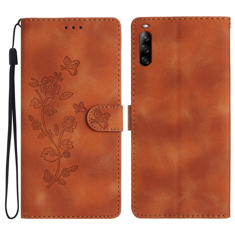 Custodia per telefono in pelle con motivo a farfalla in rilievo, For Sony Xperia 10 V, For Sony Xperia 10 IV, For Sony Xperia L4, For Sony Xperia 5
