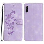 Custodia per telefono in pelle con motivo a farfalla in rilievo, For Sony Xperia 10 V, For Sony Xperia 10 IV, For Sony Xperia L4, For Sony Xperia 5
