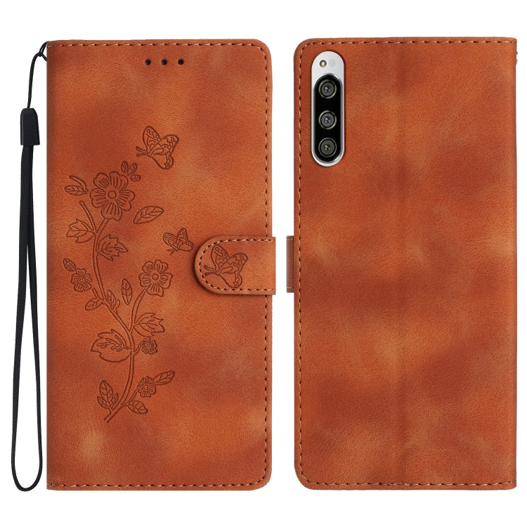 Custodia per telefono in pelle con motivo a farfalla in rilievo, For Sony Xperia 10 V, For Sony Xperia 10 IV, For Sony Xperia L4, For Sony Xperia 5