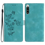 Custodia per telefono in pelle con motivo a farfalla in rilievo, For Sony Xperia 10 V, For Sony Xperia 10 IV, For Sony Xperia L4, For Sony Xperia 5