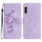 Custodia per telefono in pelle con motivo a farfalla in rilievo, For Sony Xperia 10 V, For Sony Xperia 10 IV, For Sony Xperia L4, For Sony Xperia 5