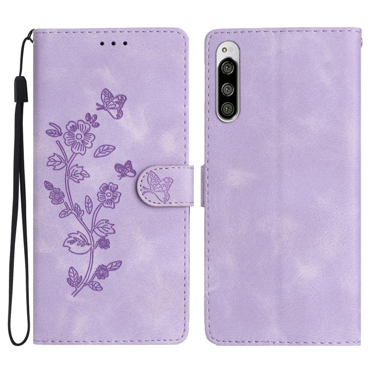 Custodia per telefono in pelle con motivo a farfalla in rilievo, For Sony Xperia 10 V, For Sony Xperia 10 IV, For Sony Xperia L4, For Sony Xperia 5