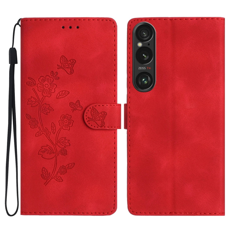 Custodia per telefono in pelle con motivo a farfalla in rilievo, For Sony Xperia 10 VII, For Sony Xperia 10 VI, For Sony Xperia 1 VI, For Sony Xperia 1 V