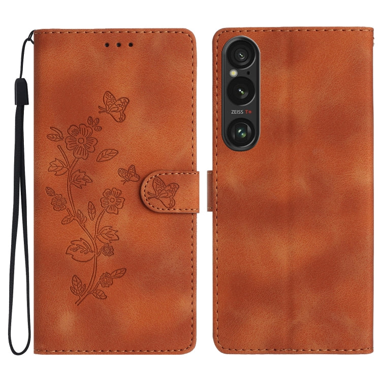 Custodia per telefono in pelle con motivo a farfalla in rilievo, For Sony Xperia 10 VII, For Sony Xperia 10 VI, For Sony Xperia 1 VI, For Sony Xperia 1 V