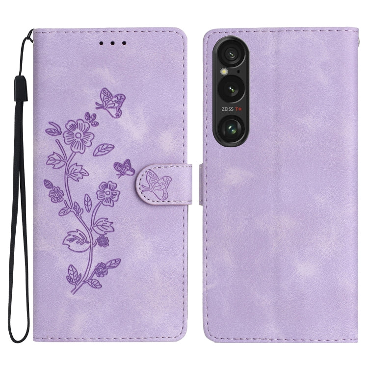 Custodia per telefono in pelle con motivo a farfalla in rilievo, For Sony Xperia 10 VII, For Sony Xperia 10 VI, For Sony Xperia 1 VI, For Sony Xperia 1 V