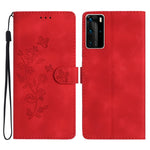 Custodia per telefono in pelle con motivo a farfalla in rilievo, For Huawei Y6p, For Huawei Y5p, For Huawei P40 lite, For Huawei P40 Pro