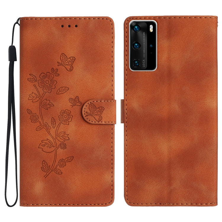 Custodia per telefono in pelle con motivo a farfalla in rilievo, For Huawei Y6p, For Huawei Y5p, For Huawei P40 lite, For Huawei P40 Pro