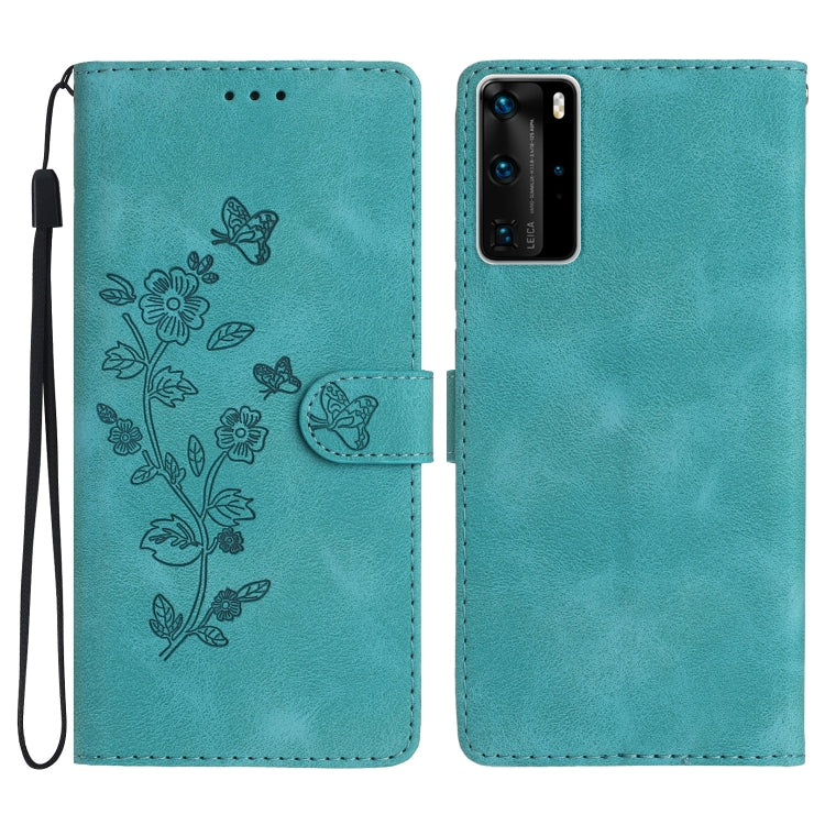 Custodia per telefono in pelle con motivo a farfalla in rilievo, For Huawei Y6p, For Huawei Y5p, For Huawei P40 lite, For Huawei P40 Pro