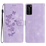 Custodia per telefono in pelle con motivo a farfalla in rilievo, For Huawei Y6p, For Huawei Y5p, For Huawei P40 lite, For Huawei P40 Pro