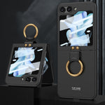Custodia per telefono a copertura totale per PC ultrasottile GKK con supporto ad anello, For Samsung Galaxy Z Flip5
