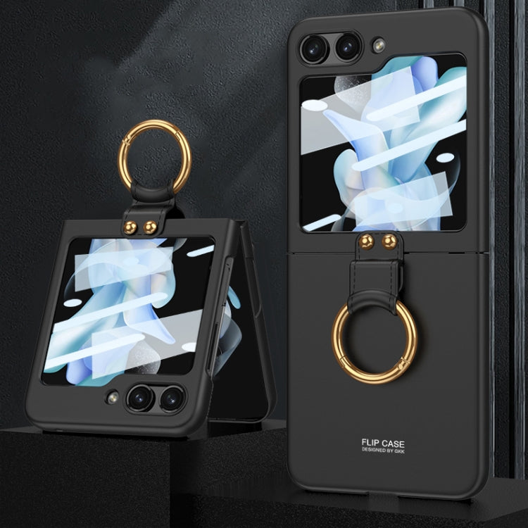 Custodia per telefono a copertura totale per PC ultrasottile GKK con supporto ad anello, For Samsung Galaxy Z Flip5