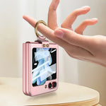 Custodia per telefono a copertura totale per PC ultrasottile GKK con supporto ad anello, For Samsung Galaxy Z Flip5