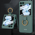 Custodia per telefono a copertura totale per PC ultrasottile GKK con supporto ad anello, For Samsung Galaxy Z Flip5