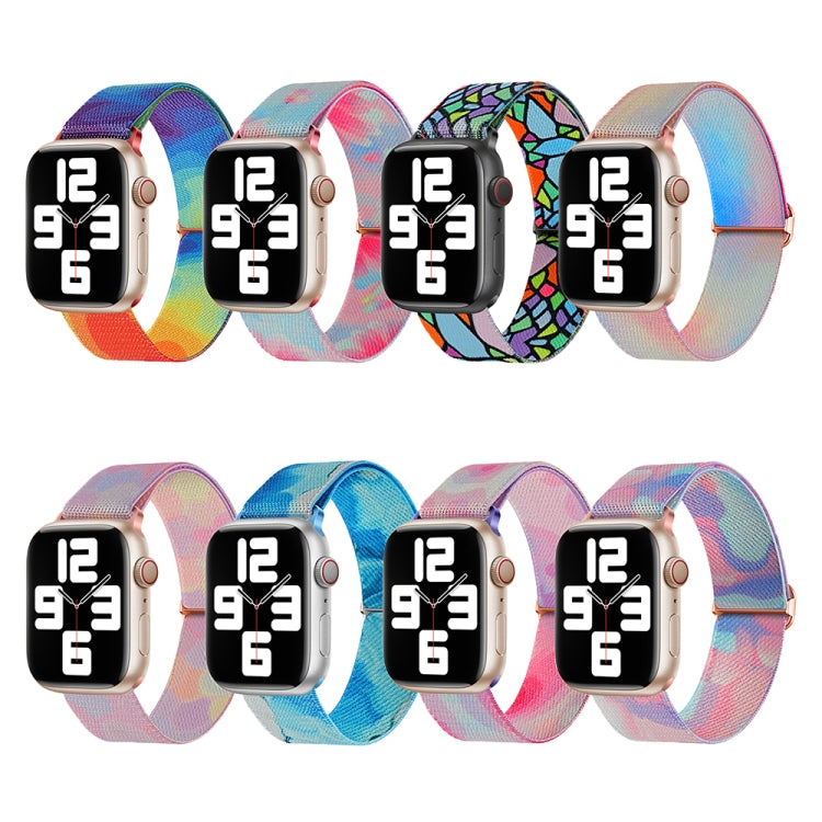 Cinturino di ricambio in nylon con motivo verniciato, For Apple Watch 9 41mm, For Apple Watch 7 41mm, For Apple Watch 7 45mm