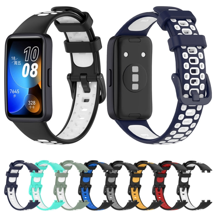 Cinturino di ricambio in silicone bicolore, For Huawei Band 10 / 9 / 8