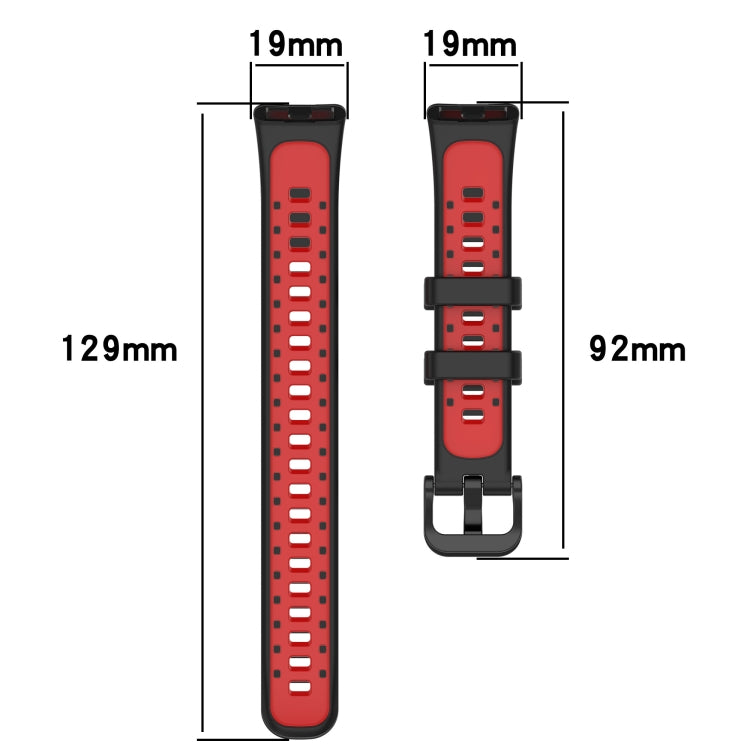 Cinturino di ricambio in silicone bicolore, For Huawei Band 10 / 9 / 8