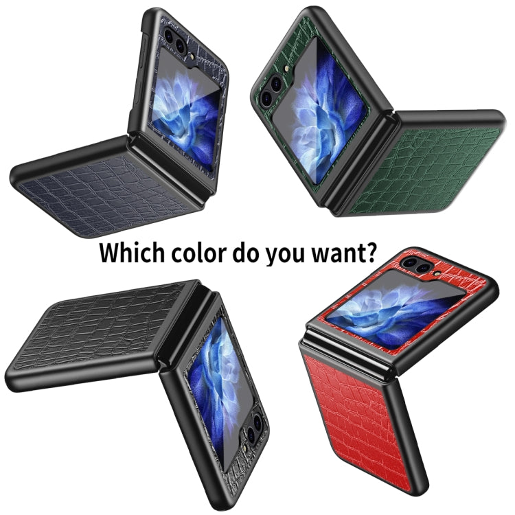 Custodia protettiva pieghevole in pelle di coccodrillo, For Samsung Galaxy Z Flip5