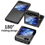 Custodia protettiva pieghevole in pelle di coccodrillo, For Samsung Galaxy Z Flip5