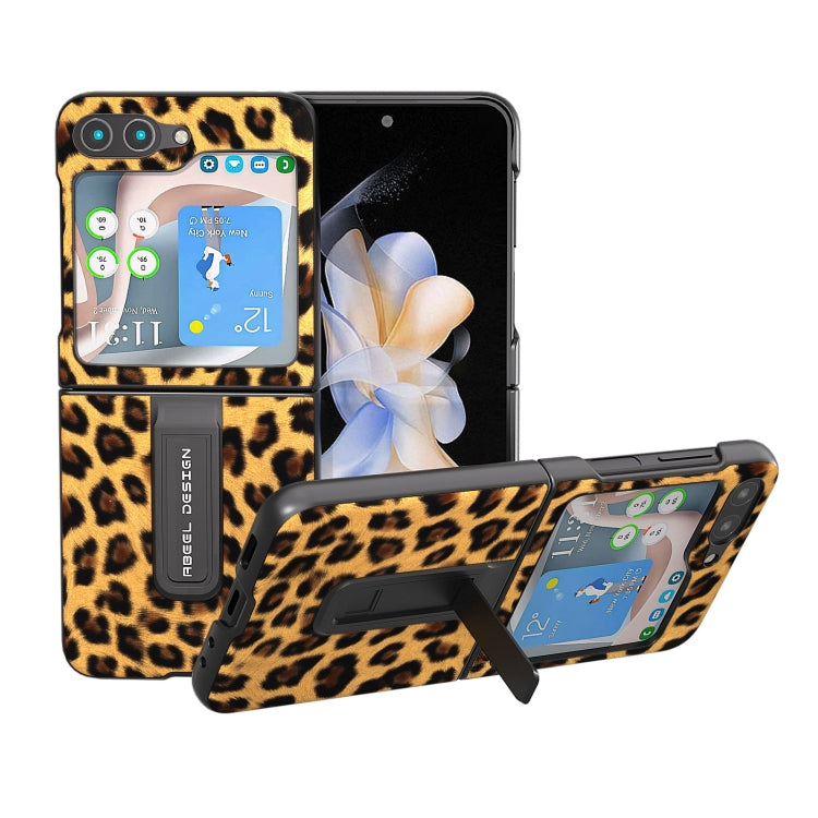 Custodia leopardata con bordo nero per Samsung Galaxy Z Flip5