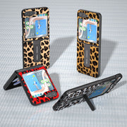 Custodia leopardata con bordo nero per Samsung Galaxy Z Flip5
