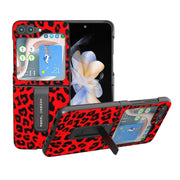 Custodia leopardata con bordo nero per Samsung Galaxy Z Flip5