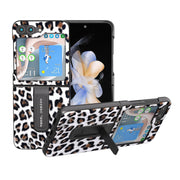 Custodia leopardata con bordo nero per Samsung Galaxy Z Flip5