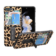 Custodia leopardata con bordo nero per Samsung Galaxy Z Flip5