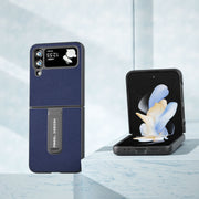 Custodia in vera pelle con bordo nero per Samsung Galaxy Z Flip4
