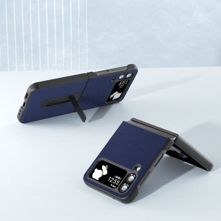 Custodia in vera pelle con bordo nero per Samsung Galaxy Z Flip4
