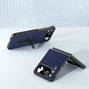 Custodia in vera pelle con bordo nero per Samsung Galaxy Z Flip4