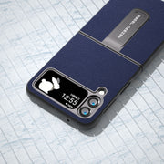 Custodia in vera pelle con bordo nero per Samsung Galaxy Z Flip4