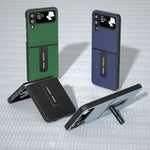 Custodia in vera pelle con bordo nero per Samsung Galaxy Z Flip4