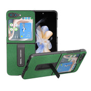 Custodia in vera pelle con bordo nero per Samsung Galaxy Z Flip4