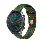Cinturino per orologio in silicone con motivo a punti ovale colorato con fibbia inversa universale, 20mm, 22mm