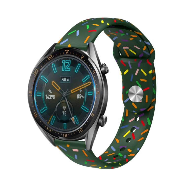 Cinturino per orologio in silicone con motivo a punti ovale colorato con fibbia inversa universale, 20mm, 22mm