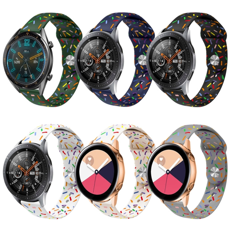 Cinturino per orologio in silicone con motivo a punti ovale colorato con fibbia inversa universale, 20mm, 22mm