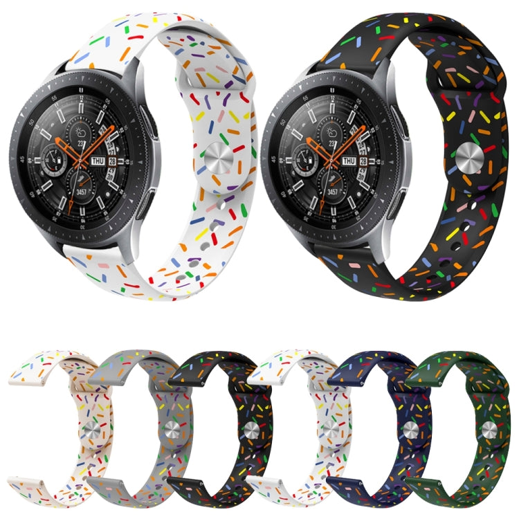 Cinturino per orologio in silicone con motivo a punti ovale colorato con fibbia inversa universale, 20mm, 22mm