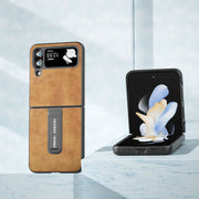 Custodia retro effetto litchi per Samsung Galaxy Z Flip4